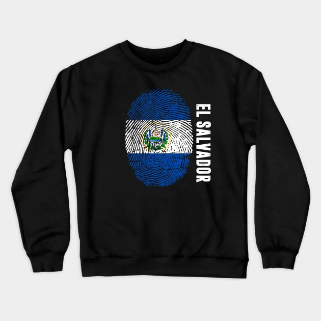 El Salvador Flag Fingerprint My Story DNA Salvadorian Crewneck Sweatshirt by Your Culture & Merch